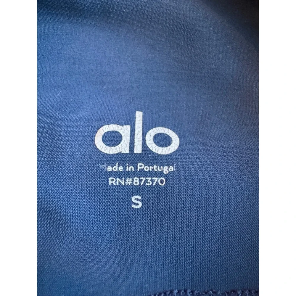 ALO YOGA Rich Navy Ripped Warrior High‎ Waisted Leggings Size SMALL